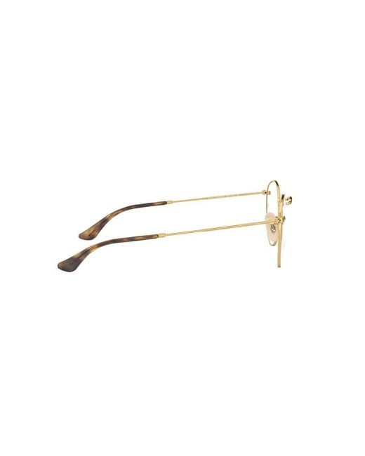 Ray-Ban Natural Round-Frame Metal Glasses for men