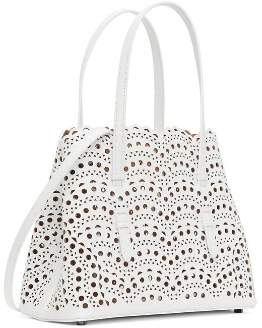 Alaïa White Perforated Pattern Shoulder Bag