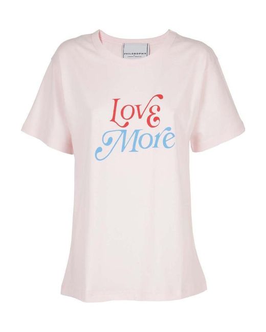 Philosophy Di Lorenzo Serafini White Slogan Printed Short-Sleeved T-Shirt