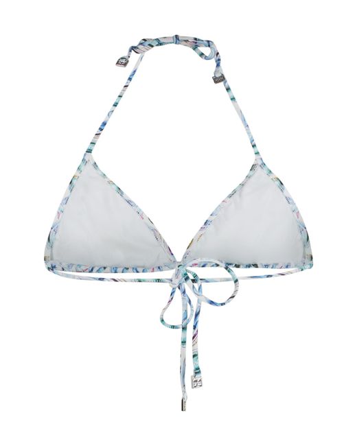 Tory Burch Blue Printed String Bikini Top