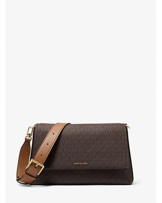 MICHAEL Michael Kors Brown Nessa Large Signature Logo Crossbody Bag