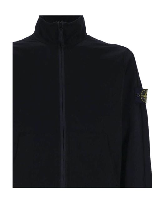 Stone Island Black High-Neck Zip-Up Jacket for men