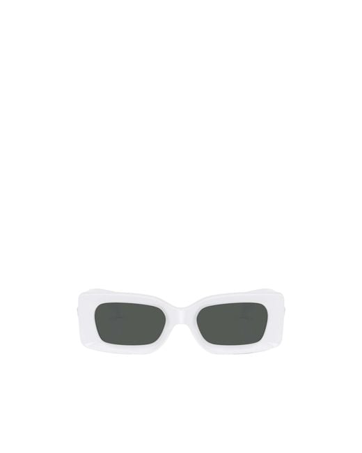 Versace White Rectangle-Frame Sunglasses for men