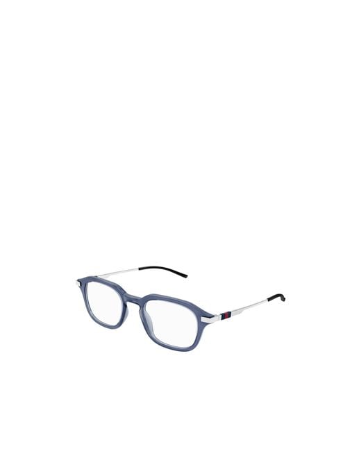 Gucci White Eyewear Square Frame Glasses for men