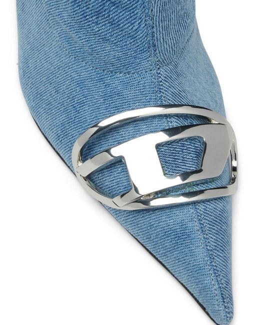 DIESEL Blue D-Venus 80Mm Denim Knee-High Boots
