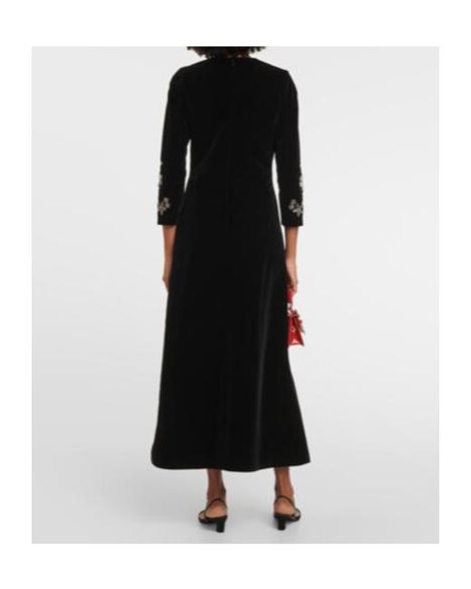 Dodo Bar Or Black Dushi Embellished Velvet Midi Dress