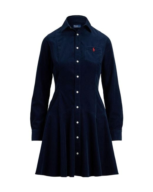 Polo Ralph Lauren Blue Cord Shirt Dress
