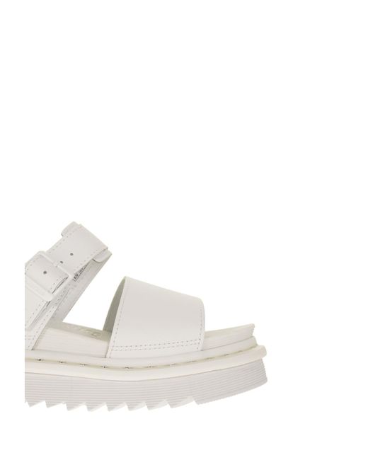 Dr. Martens White Open-Toed Round Head Sandals
