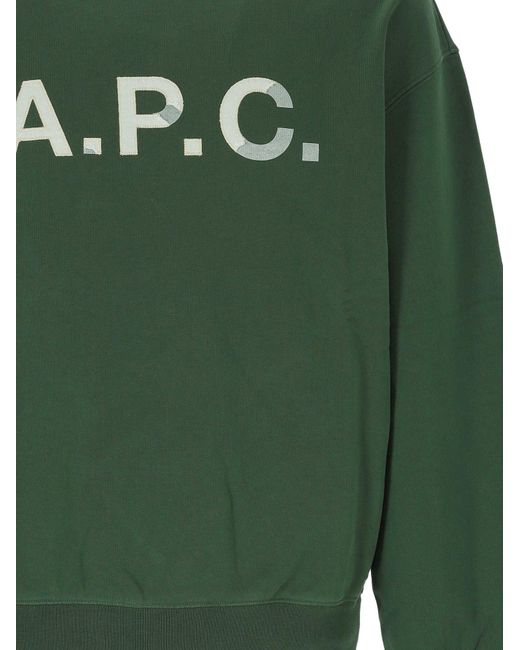A.P.C. Green Long-Sleeve Sweatshirt for men
