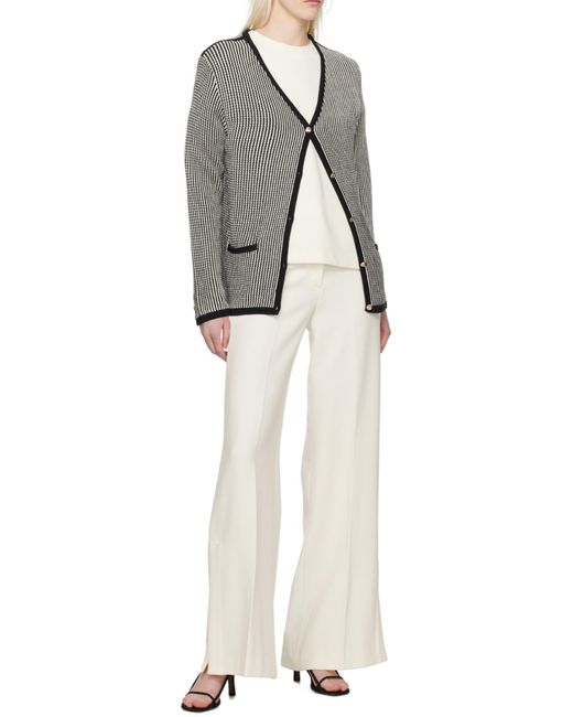 Anine Bing White Lyra Pressed-Crease Tailored Trousers