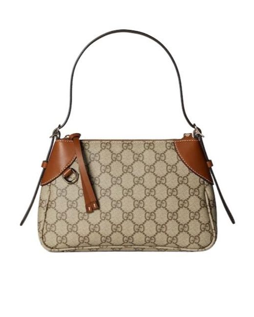 Gucci Brown Gg Emblem Small Shoulder Bag