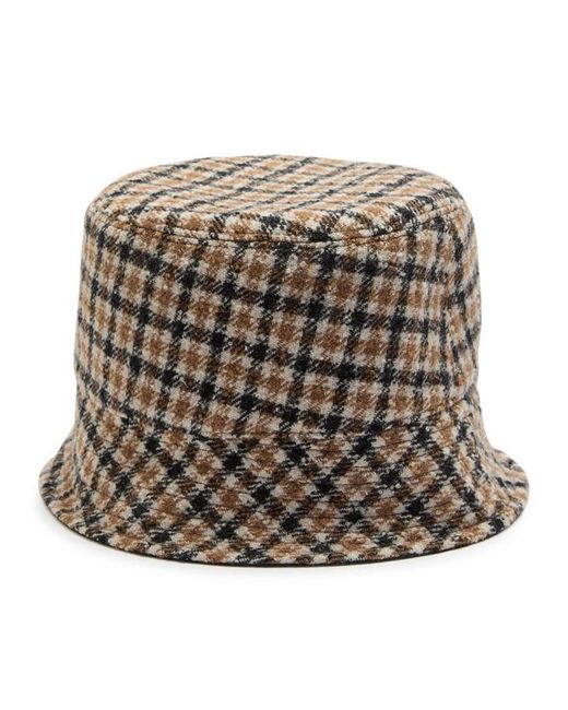Moncler White Reversible Houndstooth Wool-Blend Bucket Hat