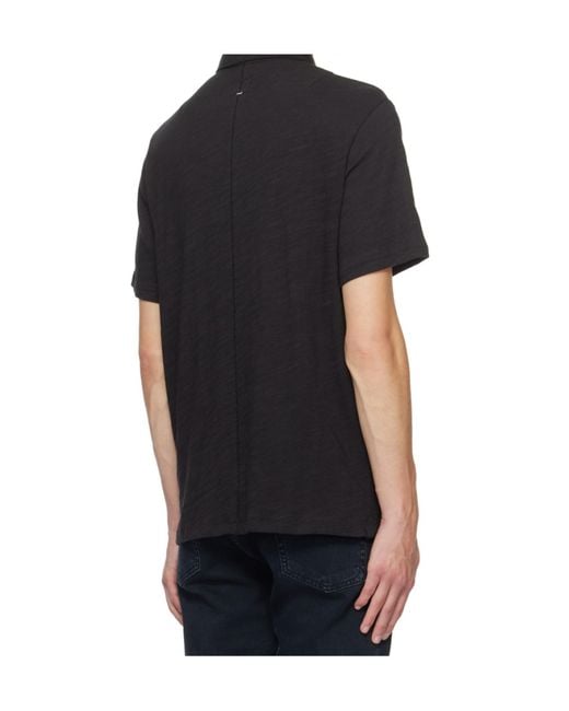 Rag & Bone Black Short-Sleeved Polo Shirt for men