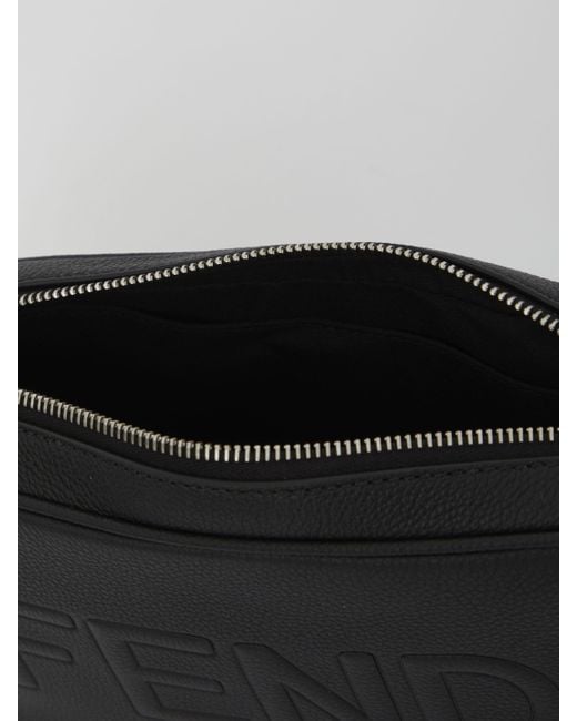 Fendi Black Logo Embossed Camera Bag for men