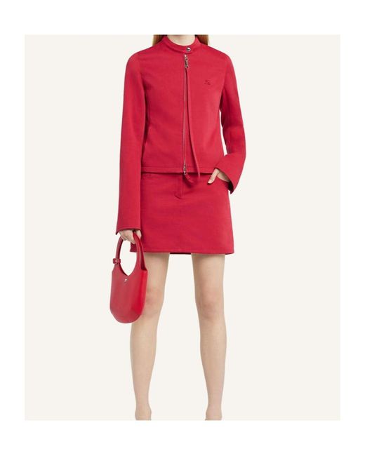Courreges Red Courrges Zip-Up City Jacket