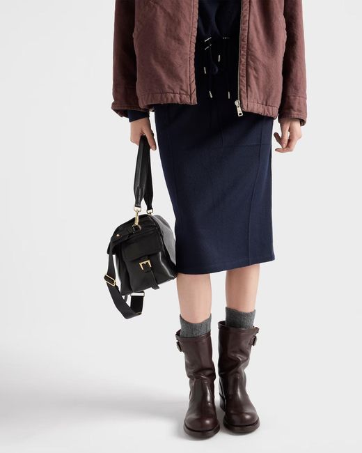 Prada Blue Jersey Skirt