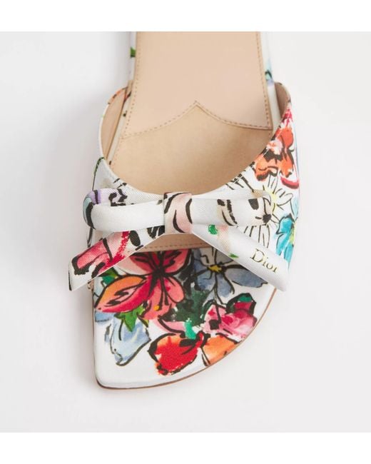 Dior White Iviera Bow Slide