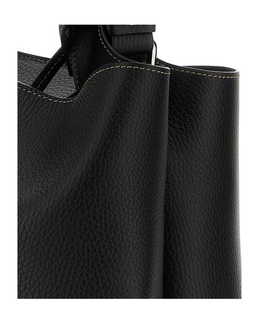 Tod's Black Logo Embossed Top Handle Bag