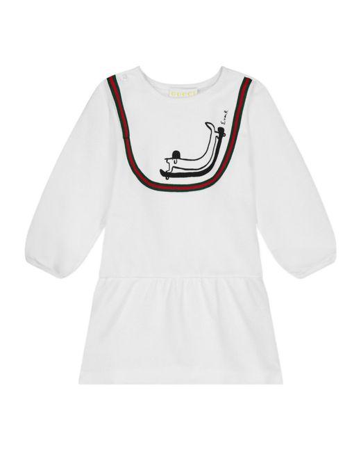 Gucci White Printed Pattern Dress