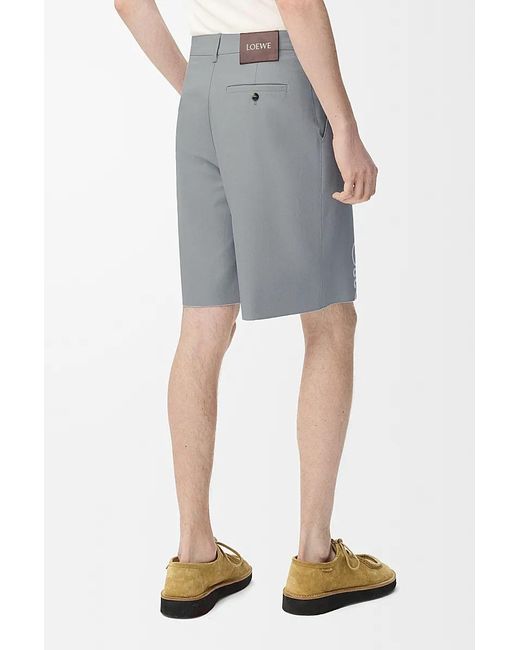 Loewe Gray Anagram-Print Shorts for men