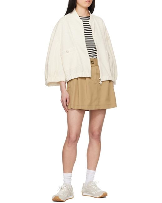 Moncler Natural Gabardine Mini Skirt