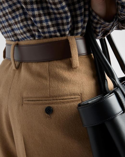 Prada Natural Camel-Hair Bermudas