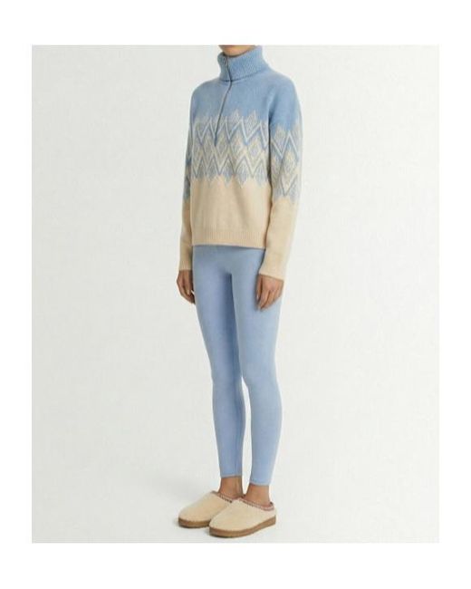 Varley Blue Hedda Fairisle Half-Zip Sweater