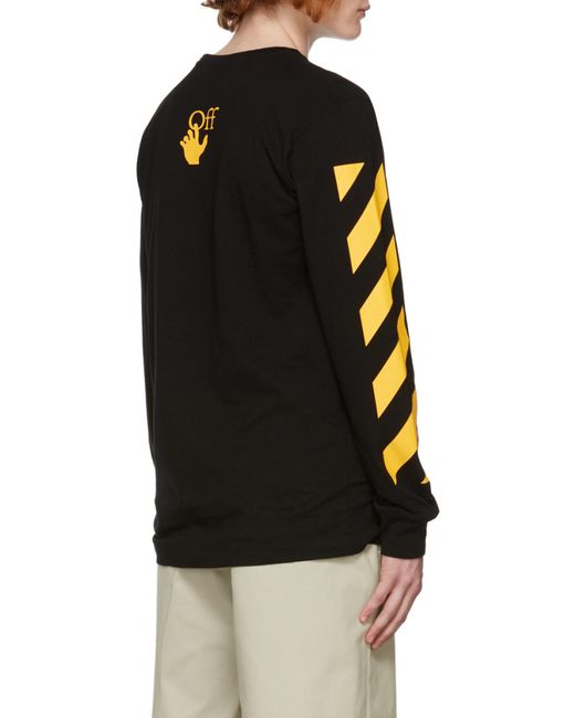 Off-White c/o Virgil Abloh Black Crewneck Long-Sleeved T-Shirt for men