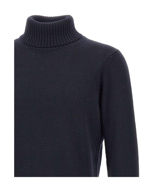 Kangra Cashmere Blue Kangra Turtleneck Ribbed Jumper for men