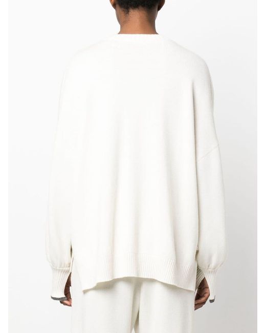 Brunello Cucinelli White Crewneck Knitted Jumper