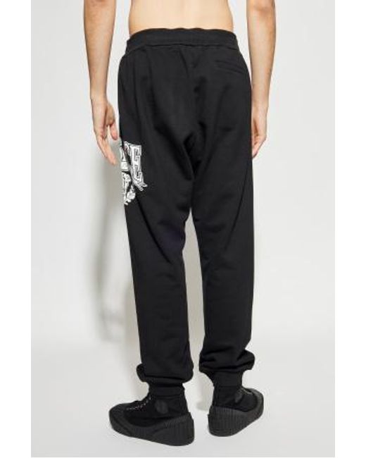 Versace Black Logo-Printed Sweatpants for men