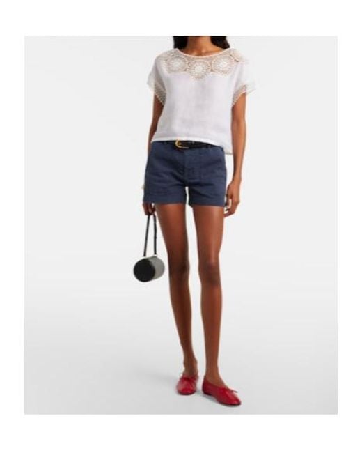 Nili Lotan Blue Utility Cotton Shorts