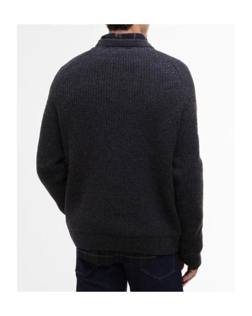 Barbour Blue Long-Sleeved Crew Neck Pullover for men