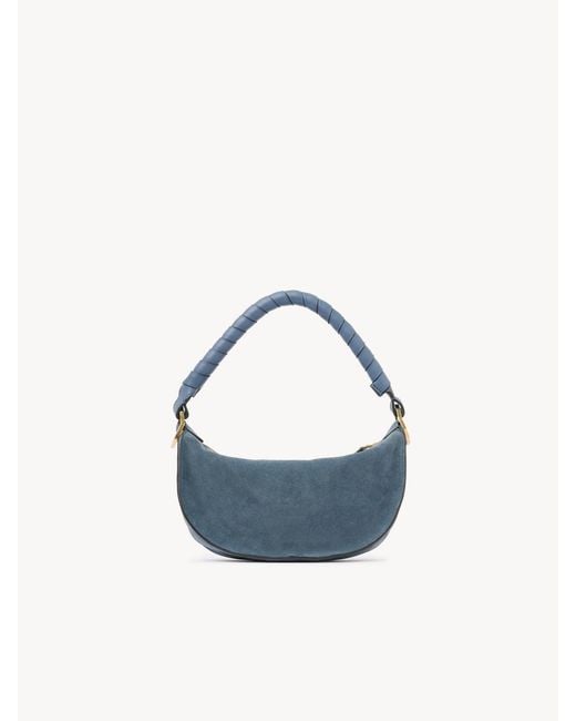Chloé Blue Chloé Mini Marcie Suede Shoulder Bag