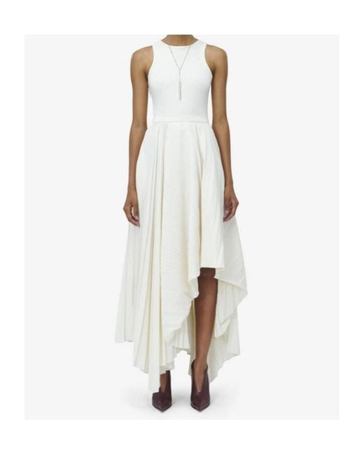 Alexander McQueen White Cotton And Paper-Blend Maxi Dress