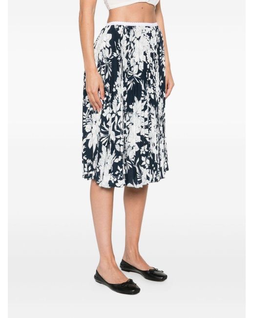 N°21 Multicolor Pleated Floral-Print Midi Skirt