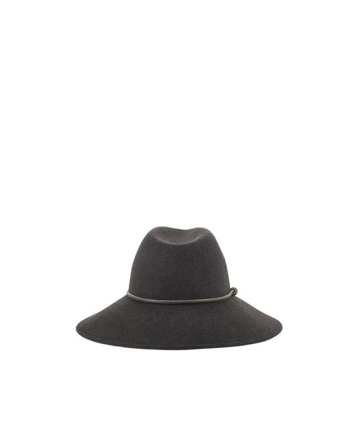 Peserico White Bead-Embellished Wide-Brim Hat
