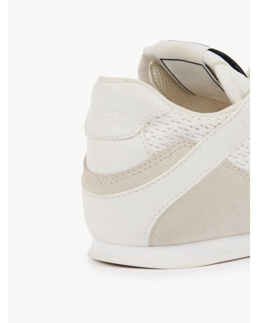 Chloé White Chloé Kick Mesh Panel Sneakers