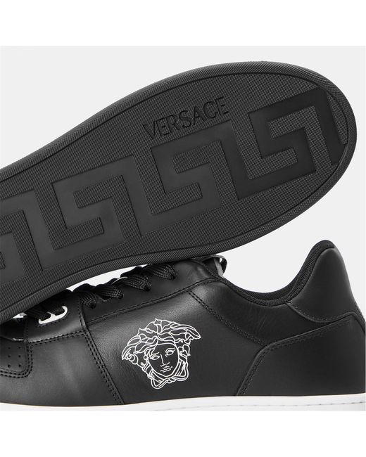 Versace Gray Logo Low-Top Sneakers for men
