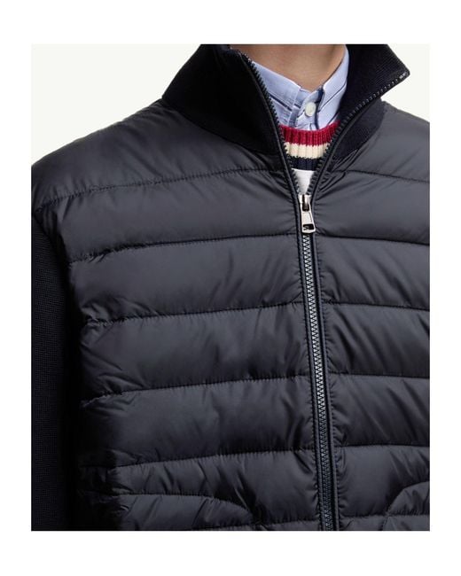 Moncler Blue Padded Zip-Up Cardigan for men