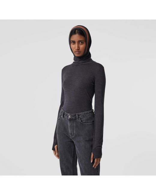 Burberry Black Knitted Roll Neck Jumper