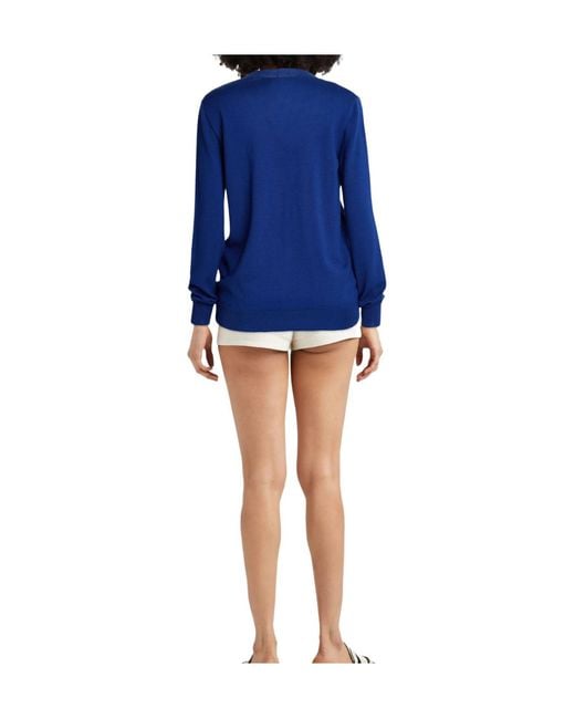 Marni Blue Polka Dot Wool Knit Sweater