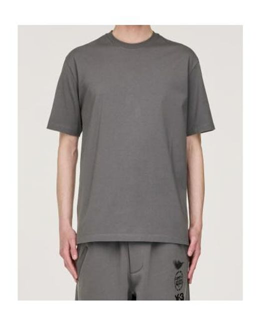 Y-3 Gray Graphic Printed Short Sleeved T-Shirt for men
