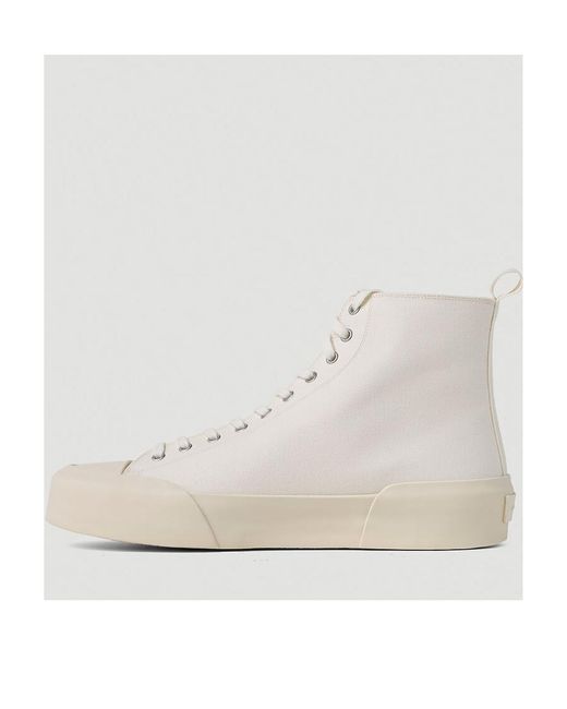 Jil Sander Natural High-Top Lace-Up Sneakers for men