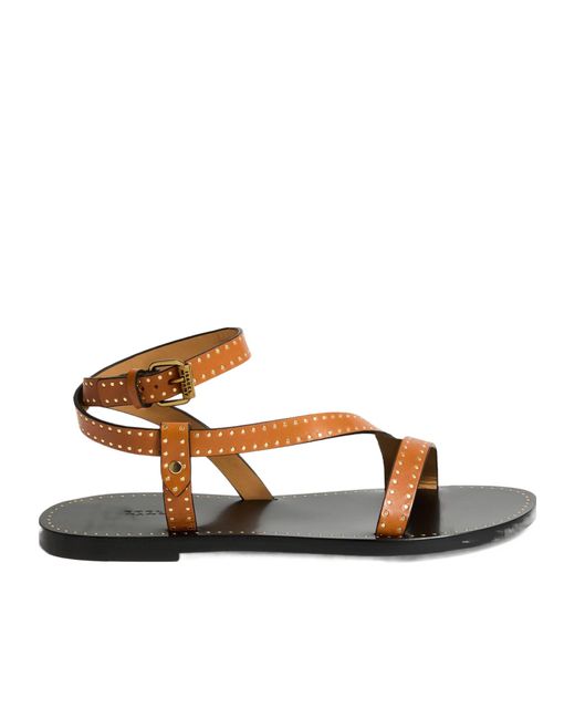Isabel Marant Brown Round Toe Flat Sandals