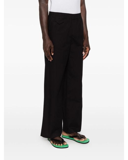 A.P.C. Black Wide-Leg Drawstring Trousers for men