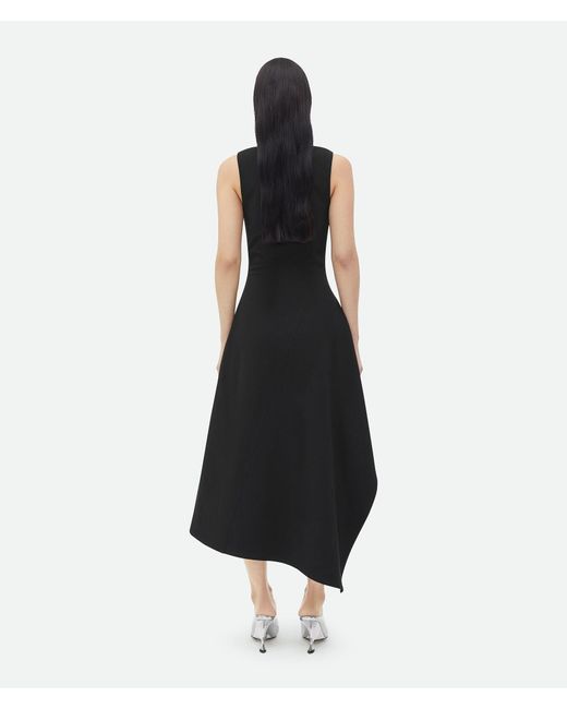 Bottega Veneta Black Asymmetrical Designed Midi Dress