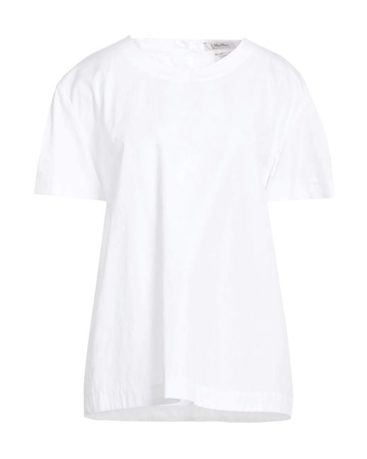 Max Mara White Solid Color Short-Sleeve T-Shirt