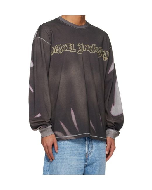 DIESEL T-Boxt-Ls-Show-V3 T-Shirt in Gray for Men | Lyst