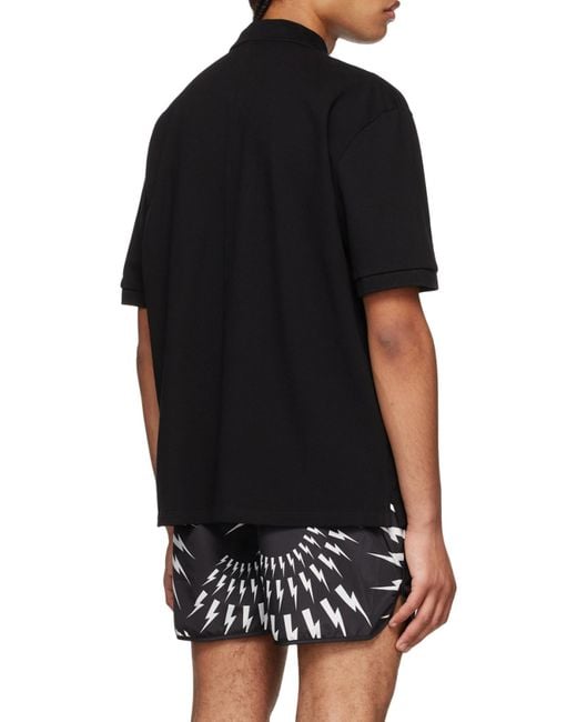 Neil Barrett Black Logo Short-Sleeved Polo Shirt for men